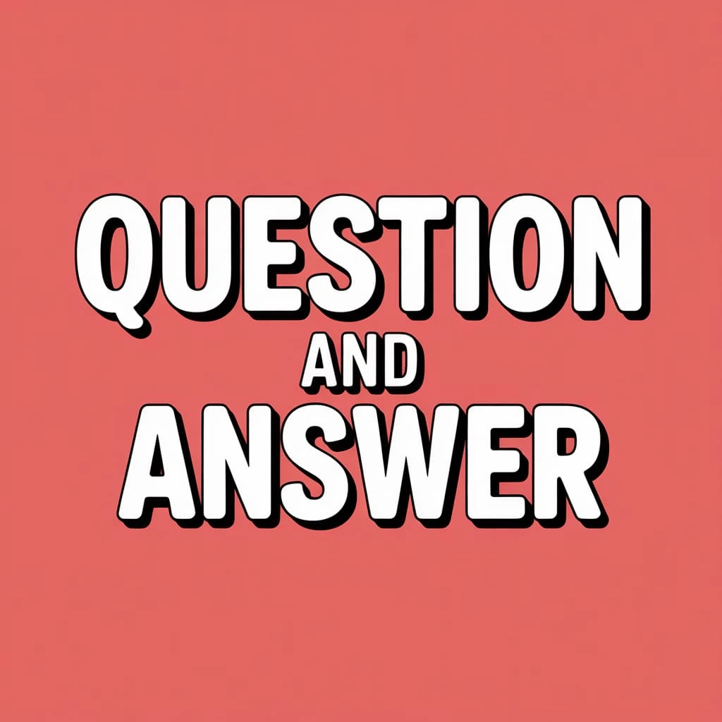Question and Answer text on red background