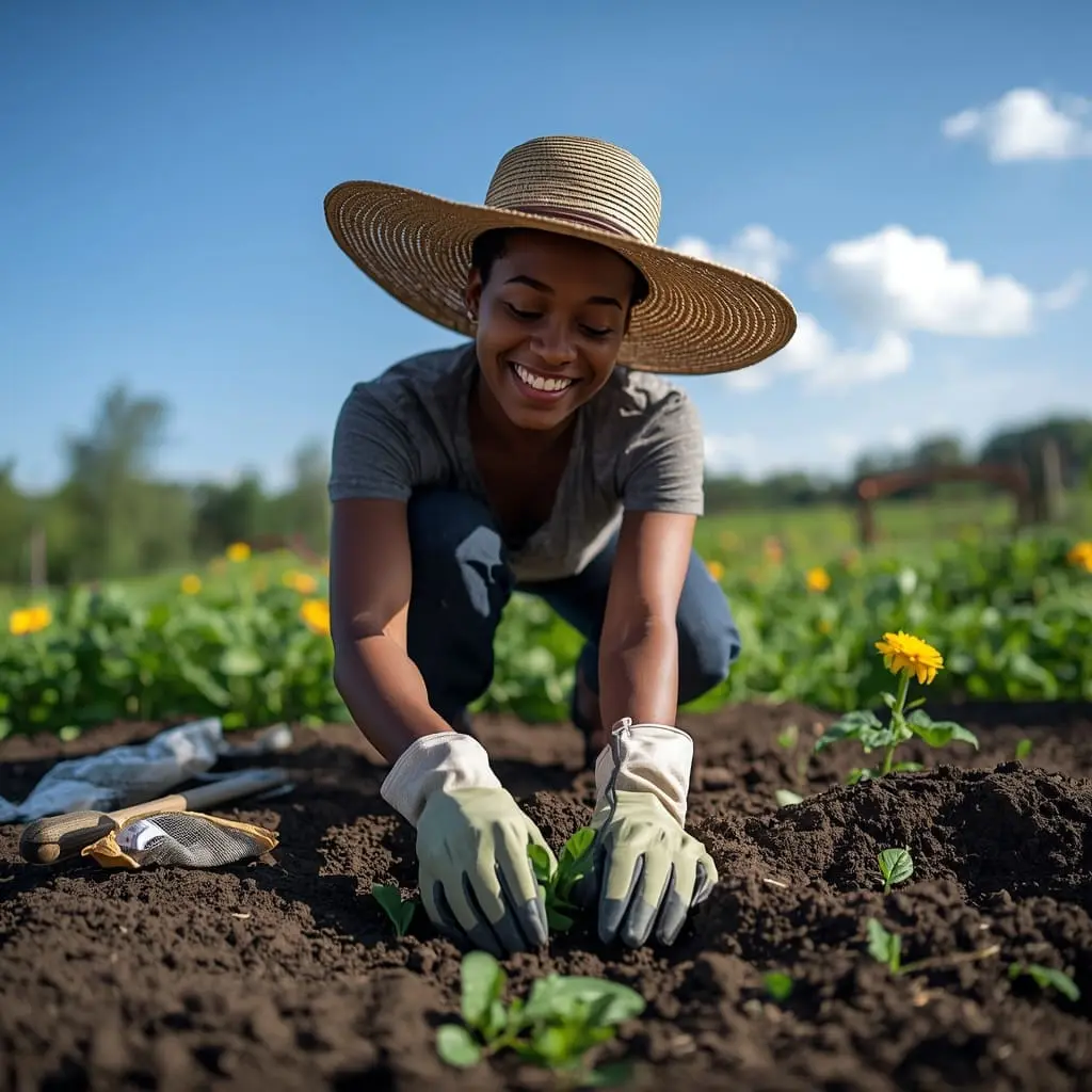 planting spinach seeds in rows in raised garden bed