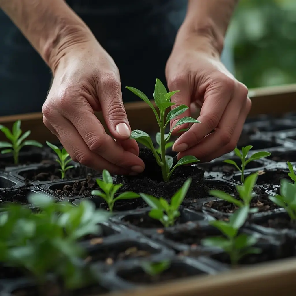 Planting bell pepper seeds in small pots indoors