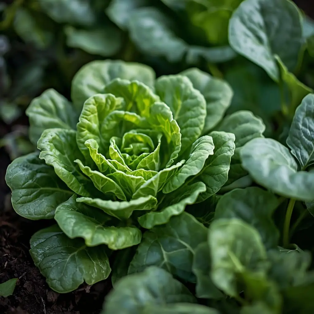 leafy greens like lettuce spinach and kale growing in may garden