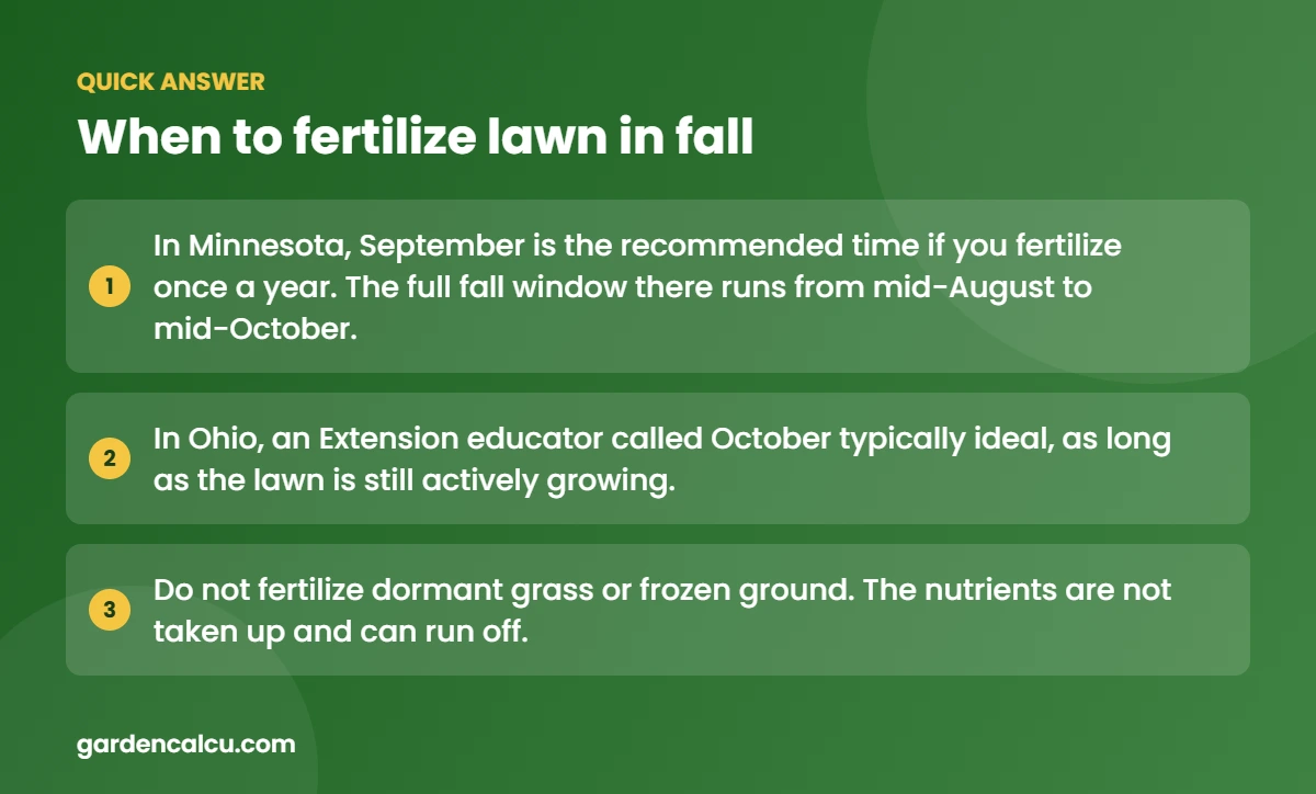 Quick answer: when to fertilize lawn in fall